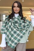 Roberta Plaid Brushed Cotton Drape Cape Clover